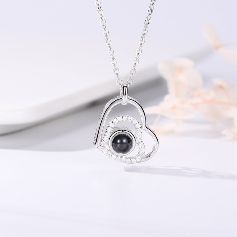 100 languages, I love you necklace, nano projection, customized color images, photos, text, love for Europe and America