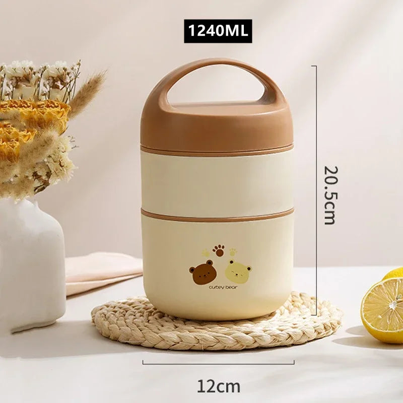 1240ML/1590ML Large Capacity Stainless Steel 304 Lunch Box Leak-Proof Multi layer Thermal Bento Box Adult Student Food Container V.I.P Digital Presence