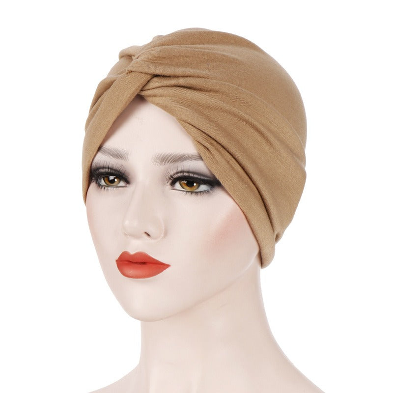 New elastic fabric with crossed candy colored twisted hat and candy colored base on the forehead V.I.P Digital Presence