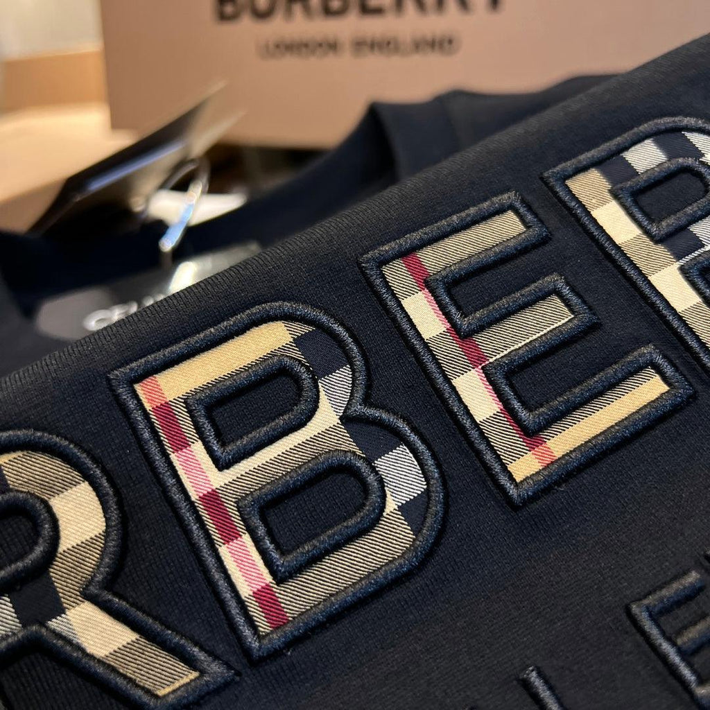 Burberry T-Shirt Without Collar 'Black & Beige' Banlieue91