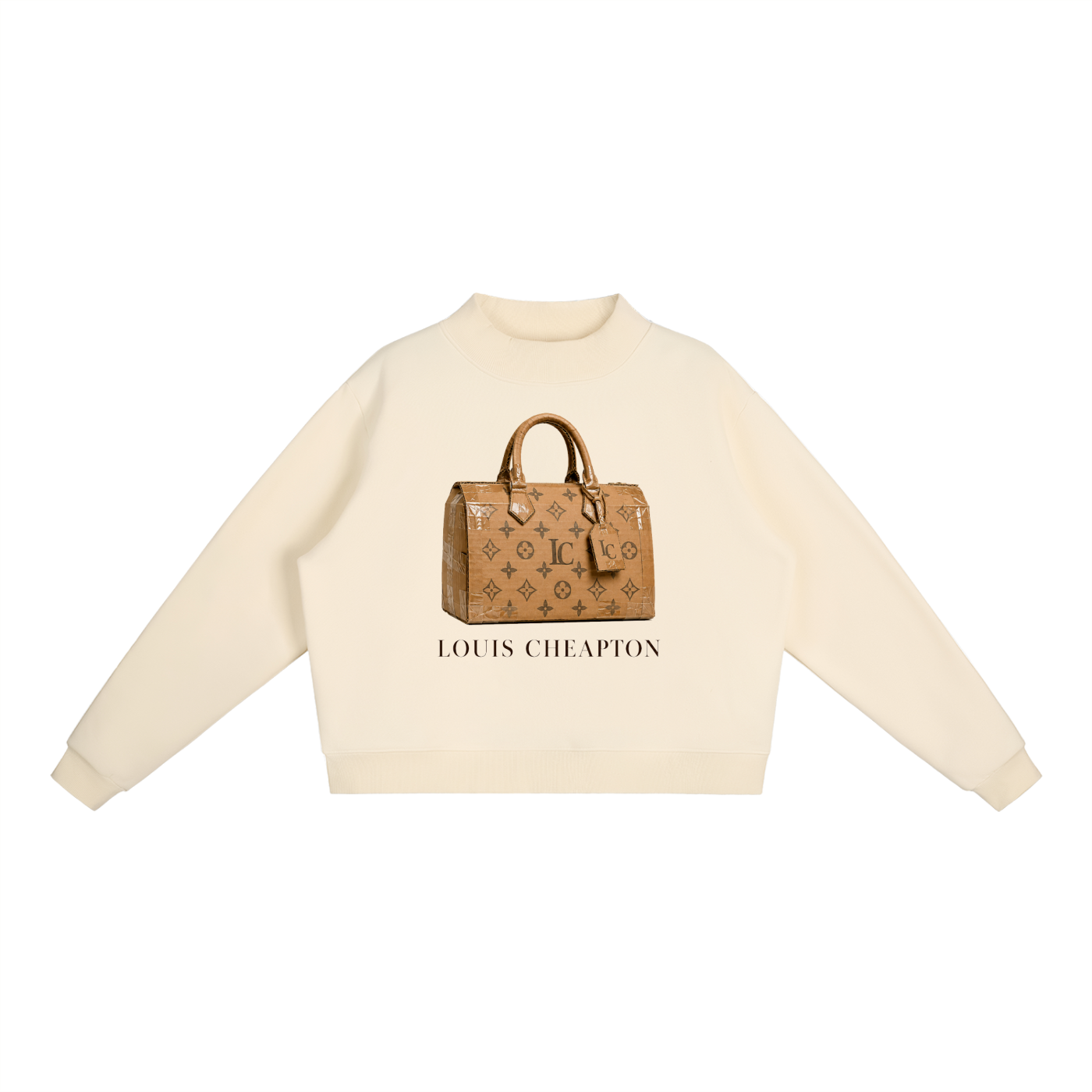 Essential Fleece Mock-Neck Crew Sweatshirt