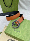 GUCCI Embellished coated-canvas and leather belt 'Brown' Banlieue91