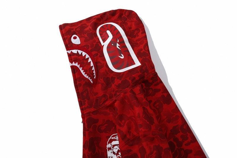 BAPE OG Camo Shark Full Zip-Up Hoodie A Bathing Ape 'Red' Banlieue91