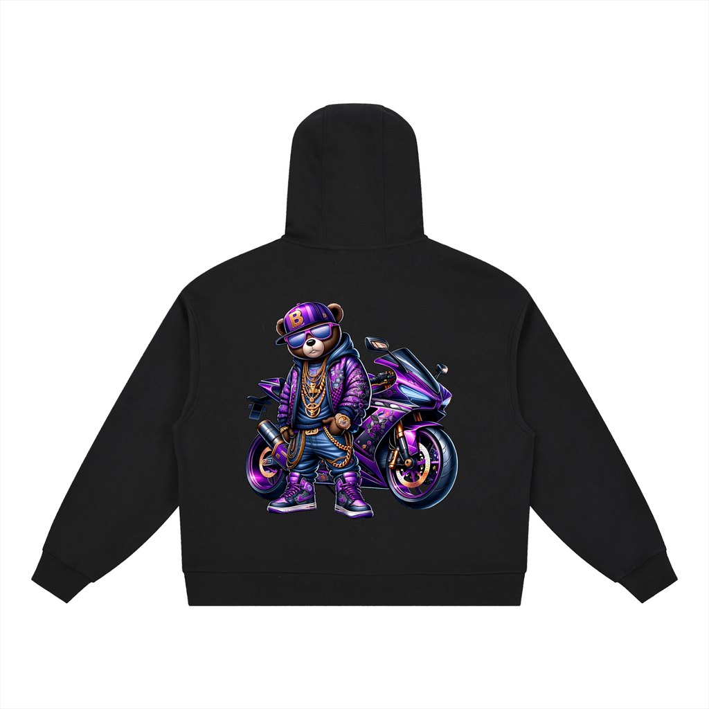 Boxy Button Placket Hoodie