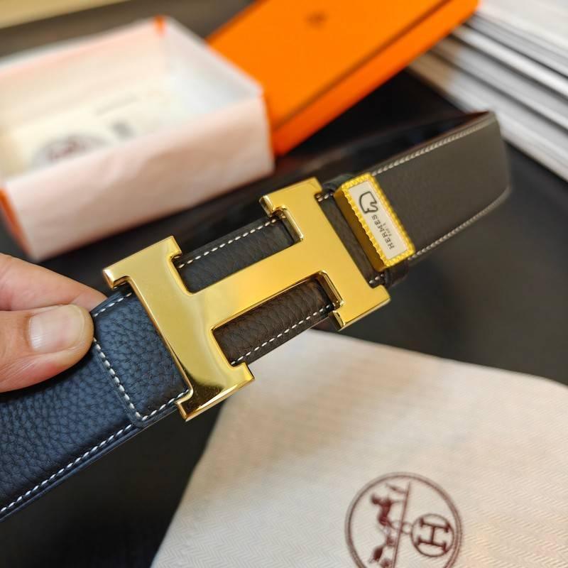 Hermes Men Gold Buckle Belt 'Black' Banlieue91