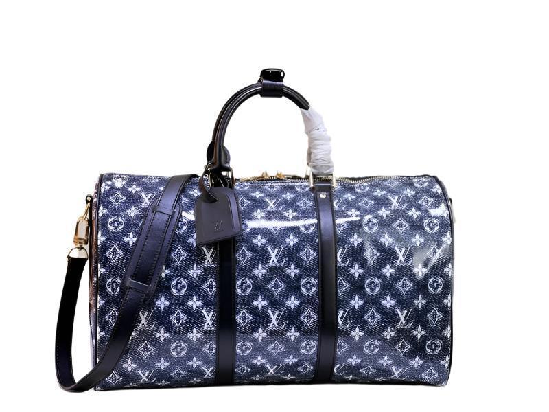 Louis Vuitton Navy & White Monogram Keepall 50 Banlieue91