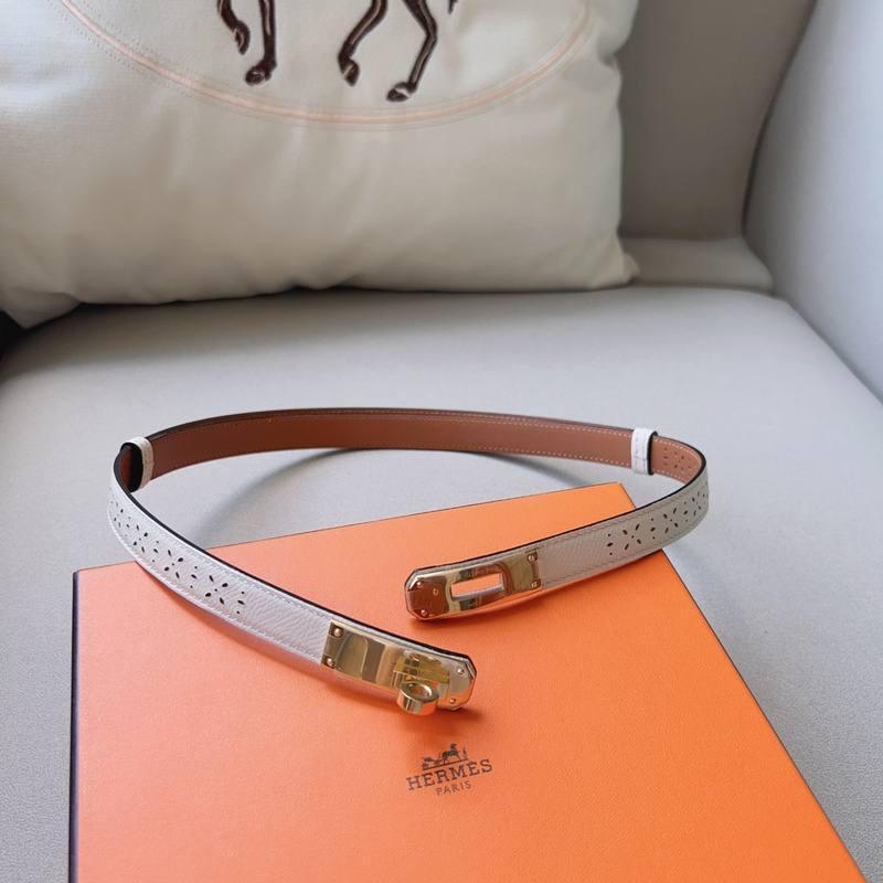 Hermes Men Gold Buckle Belt 'White' Banlieue91