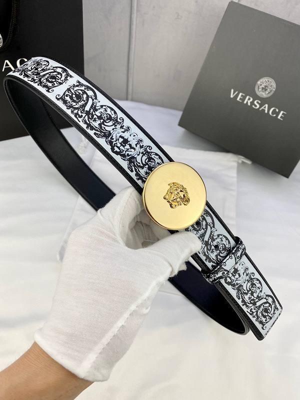 Versace MEDUSA BIGGIE ENAMEL LEATHER BELT Banlieue91