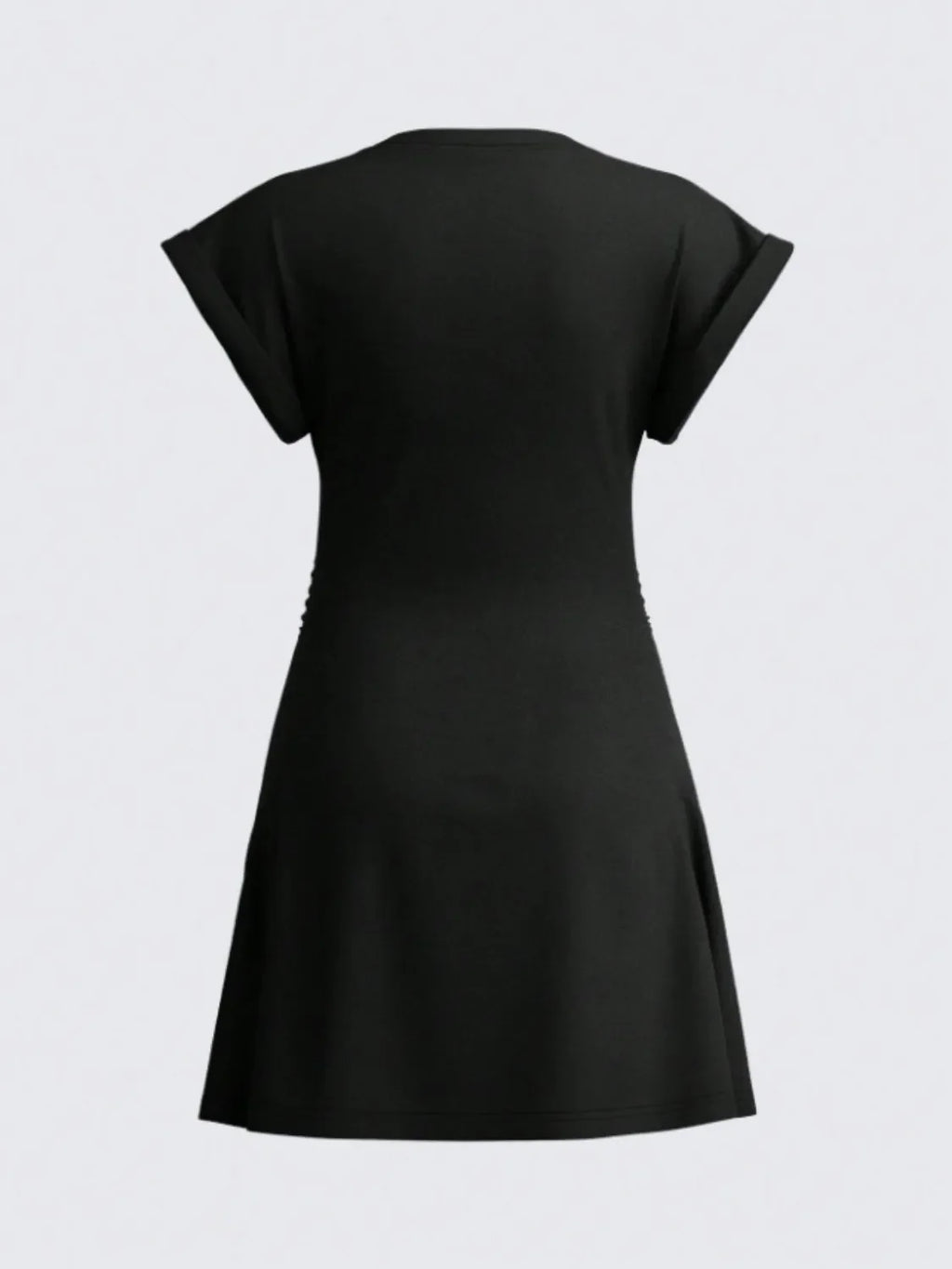 Round Neck Short Sleeve Mini Tee Dress