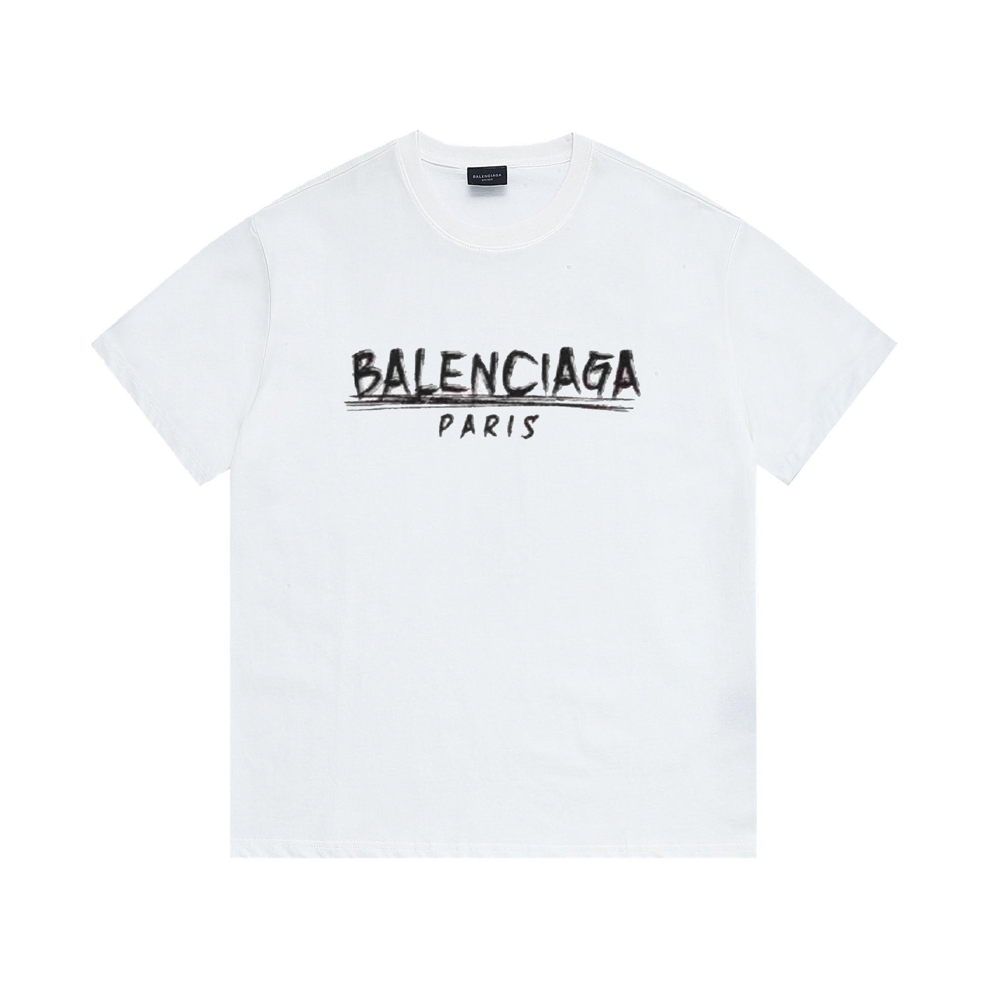 Balenciaga White T-Shirt Without Collar Banlieue91