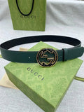 GUCCI Embellished coated-canvas and leather belt 'Green' Banlieue91