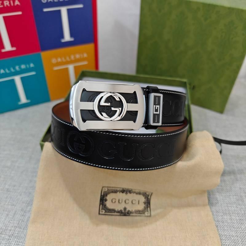 GUCCI Embellished coated-canvas and leather belt 'Black' Banlieue91