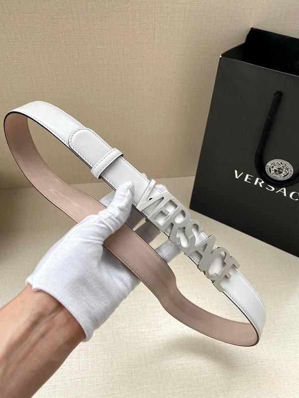 Versace Women's Leather Logo Decorated Buckle Belt Banlieue91