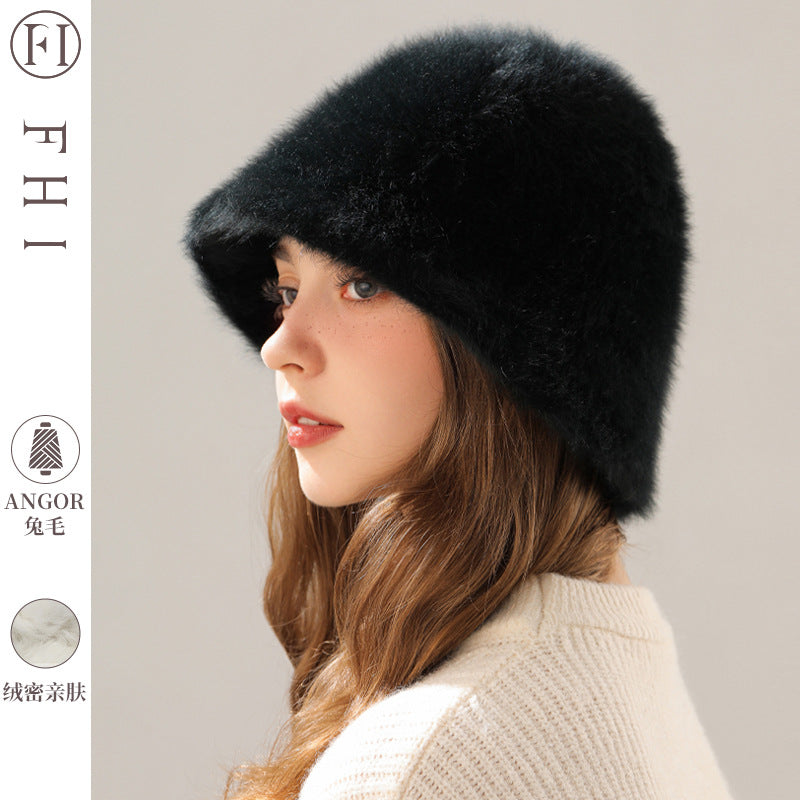 Women’s Real Rabbit Plush Hat – Big Head Circumference Warm Winter Hat FitiqueFit