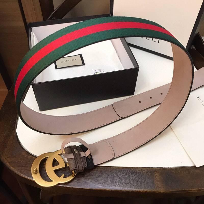 Gucci GG Marmont Web Belt Canvas and Leather 'Green/Red' Banlieue91