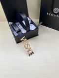 Versace Women's Leather Logo Decorated Buckle Belt Banlieue91
