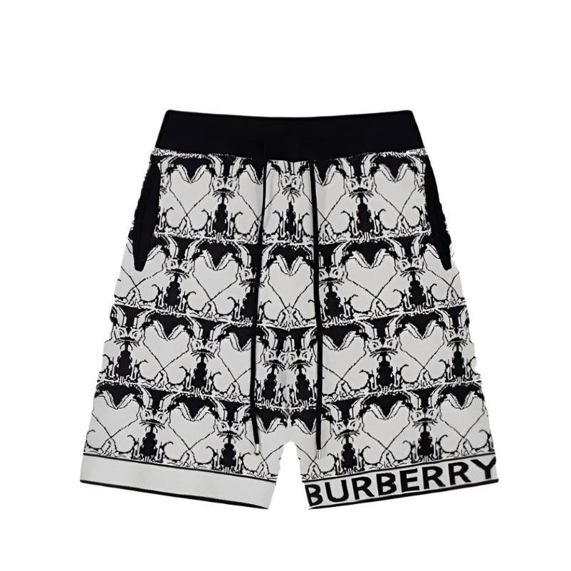 Burberry Men's Striped Cotton Knit Basketball Shorts 'Black/White' Banlieue91
