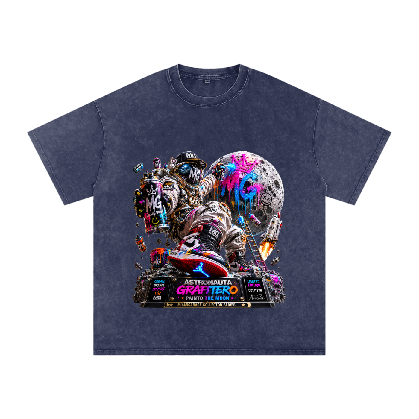 Snow Washed Oversized Cotton T-Shirt