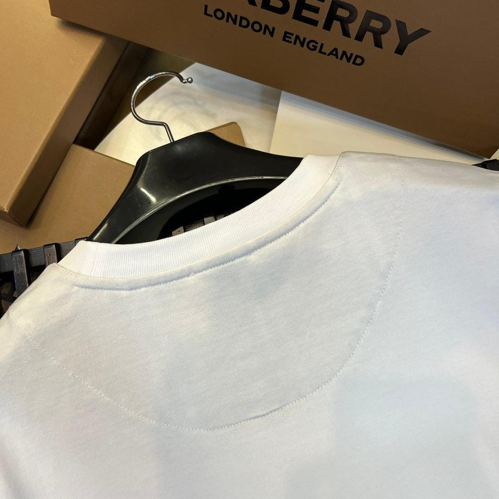 Burberry T-Shirt Without Collar 'White & Beige' Banlieue91