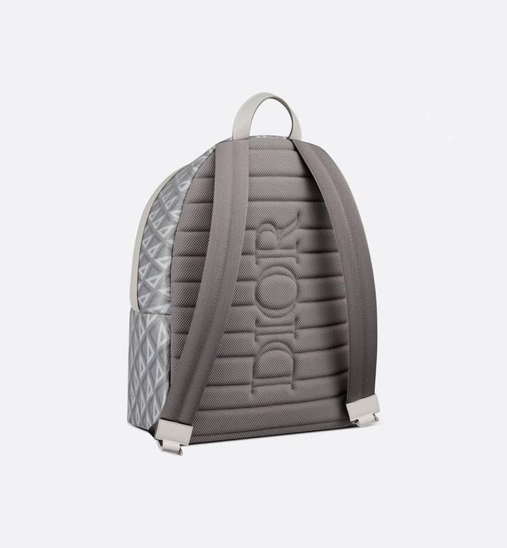 Dior Rider Zipped Backpack Grey Coated Cotton Canvas with CD Diamond Print Banlieue91