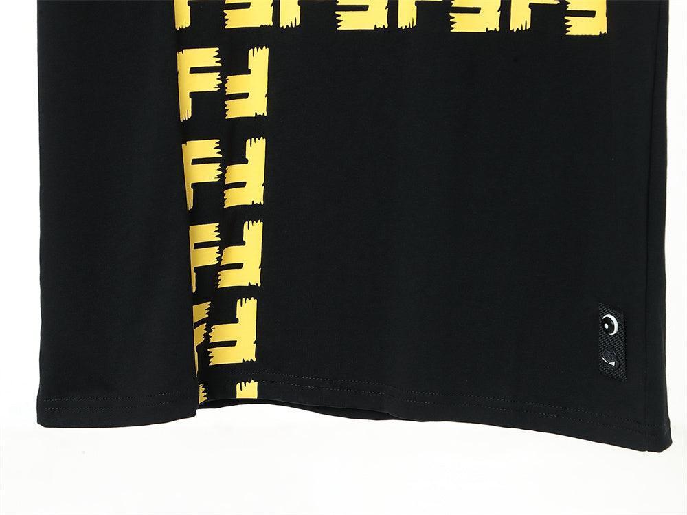 Fendi T-Shirt without Collar 'Black-Yellow' Banlieue91