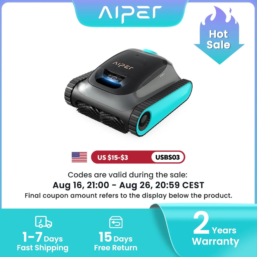 (2026 Upgrade) Aiper Scuba S1  Pool Cleaner Robot,Floor,Wall,Waterline,270-Min Runtime,Shallow Area Cleaning, Smarter Navigation,11 High-Precision Sensors, App SupportI&PX8,Refurbished FLIPSTYLEZLLC