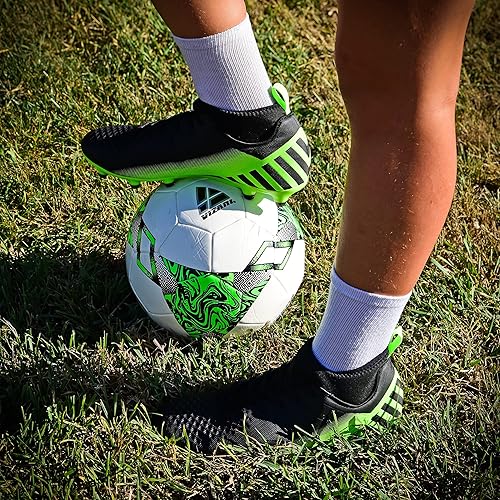 Santos Adult FG Mid Cut Soccer Shoes - Black/Green Vizari Sports