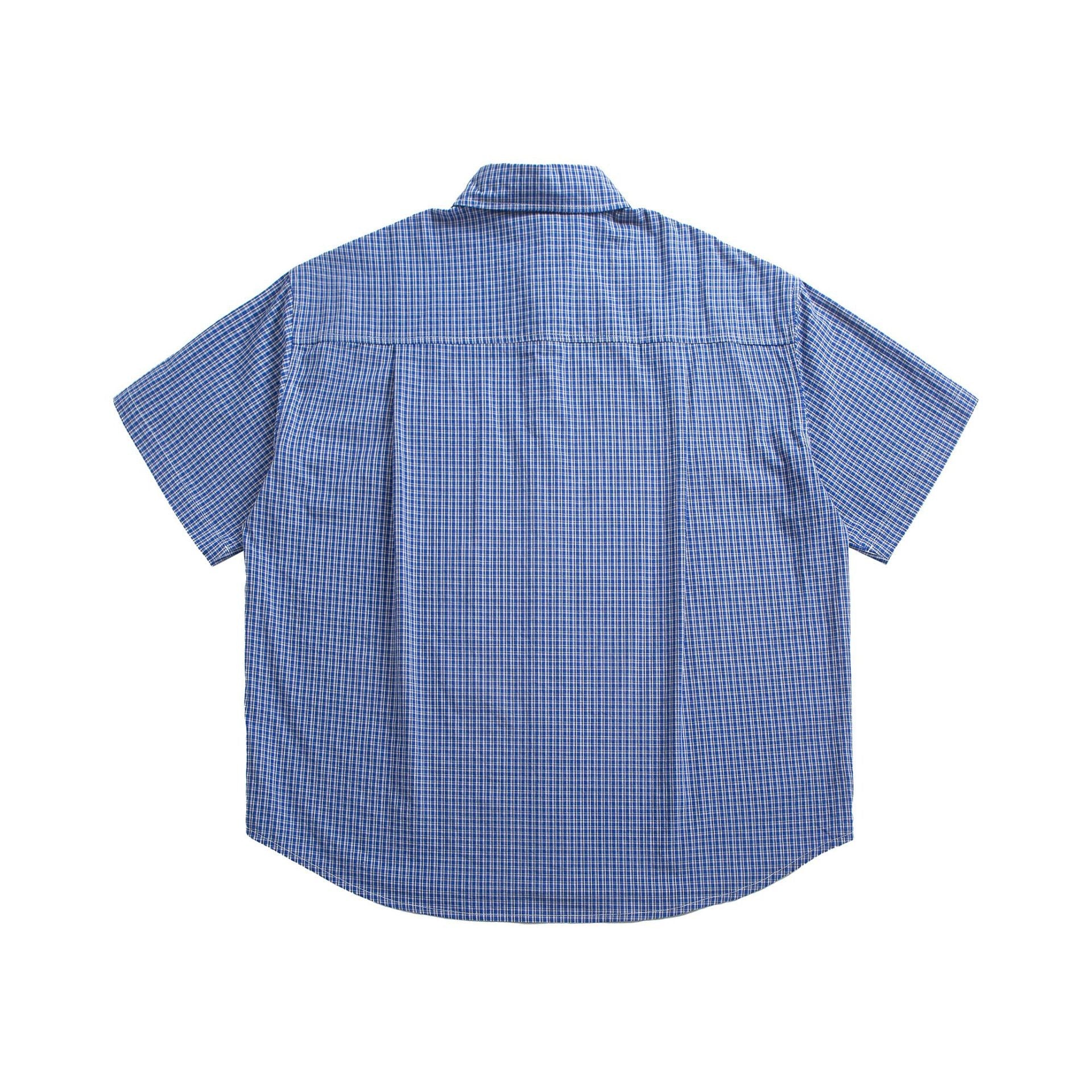 Checkered casual short sleeved shirt for men and women