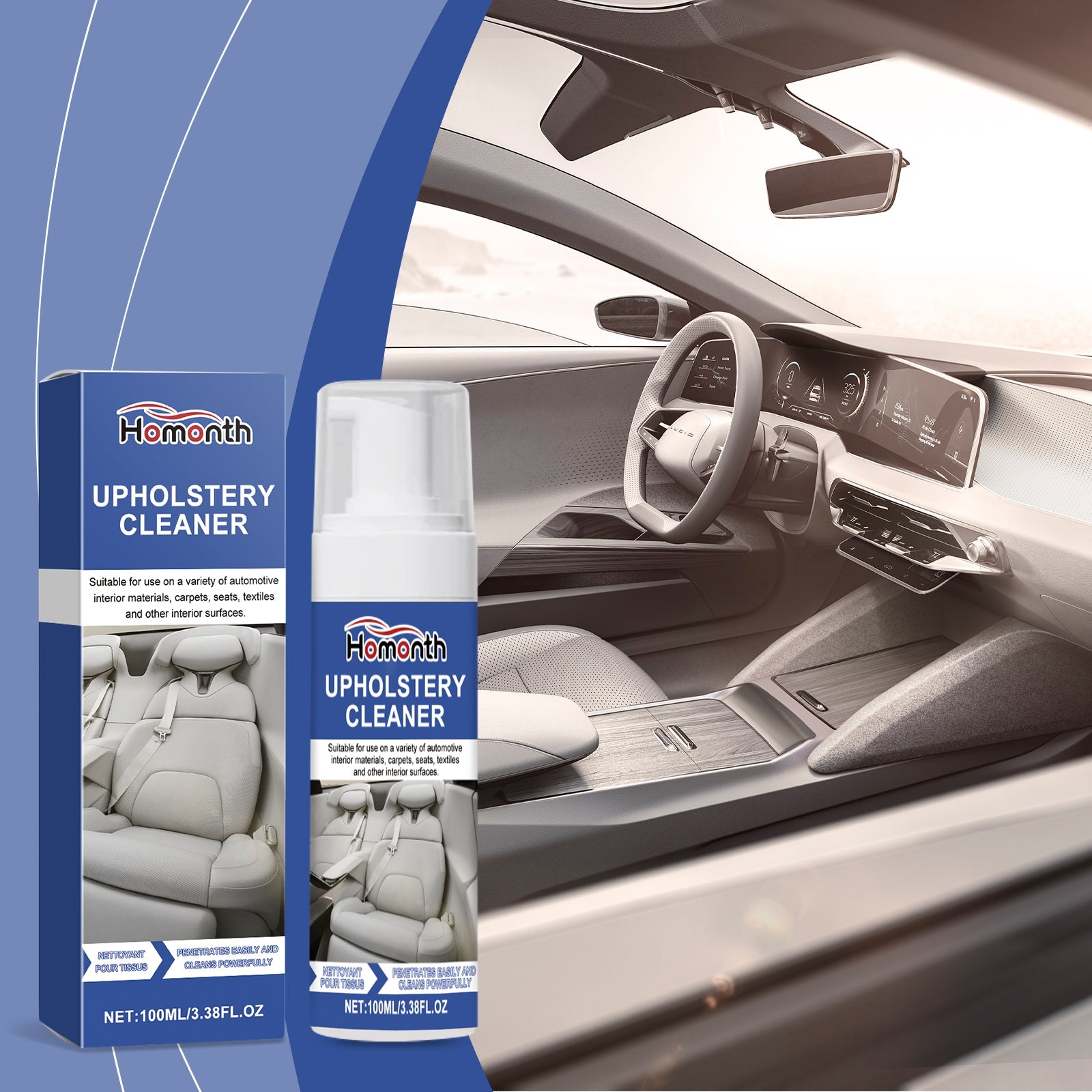 Car Interior Cleaning Mousse Car Interior Upholstered Seat Fabric Stain Cleaner