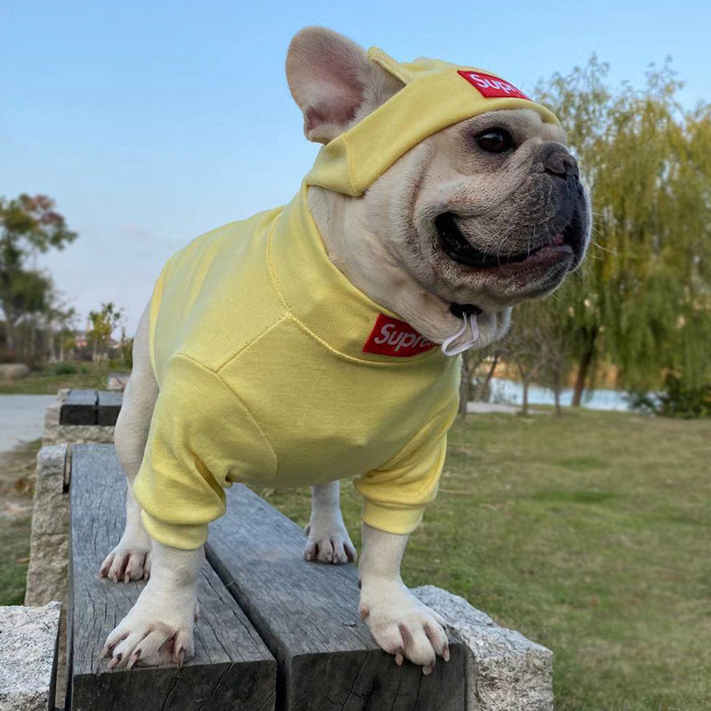 HYGGEPET Pet Clothing Fashion Brand Street Dog Clothing Fadou Teddy Schnauzer Undercoat Hat Set V.I.P Digital Presence