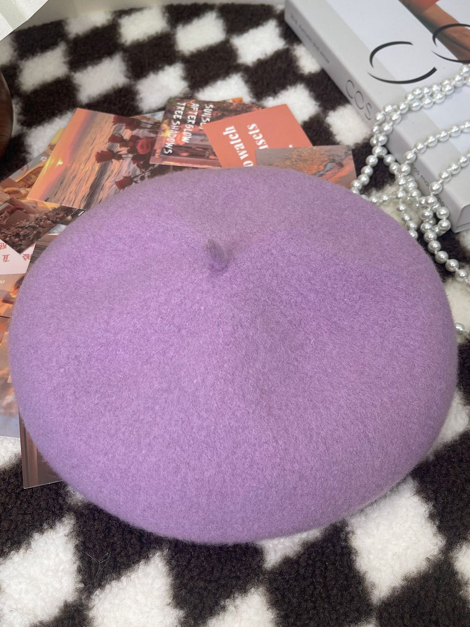 100% Wool Retro Hand-Knit Beret LINTICO