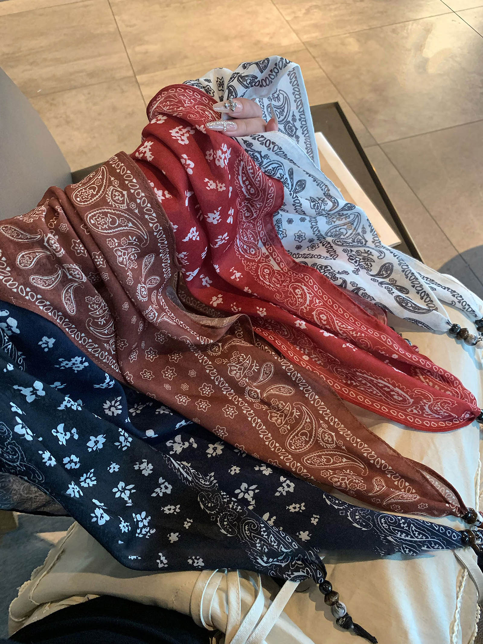Bohemian Floral Multi-Functional Silk Scarf LINTICO