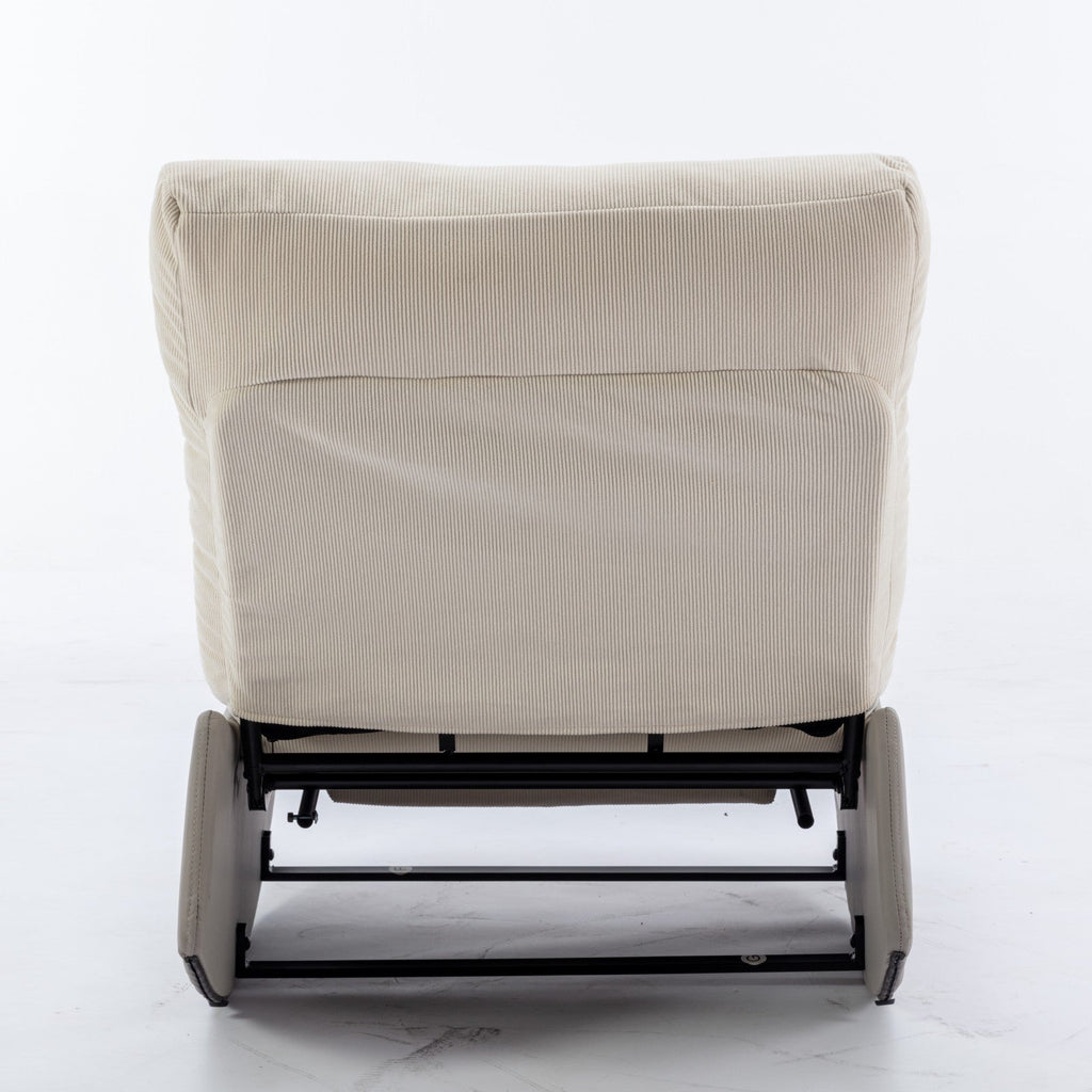 Modern rocking chair recliner, comfortable cushioned recliner with footstool, gray V.I.P Digital Presence