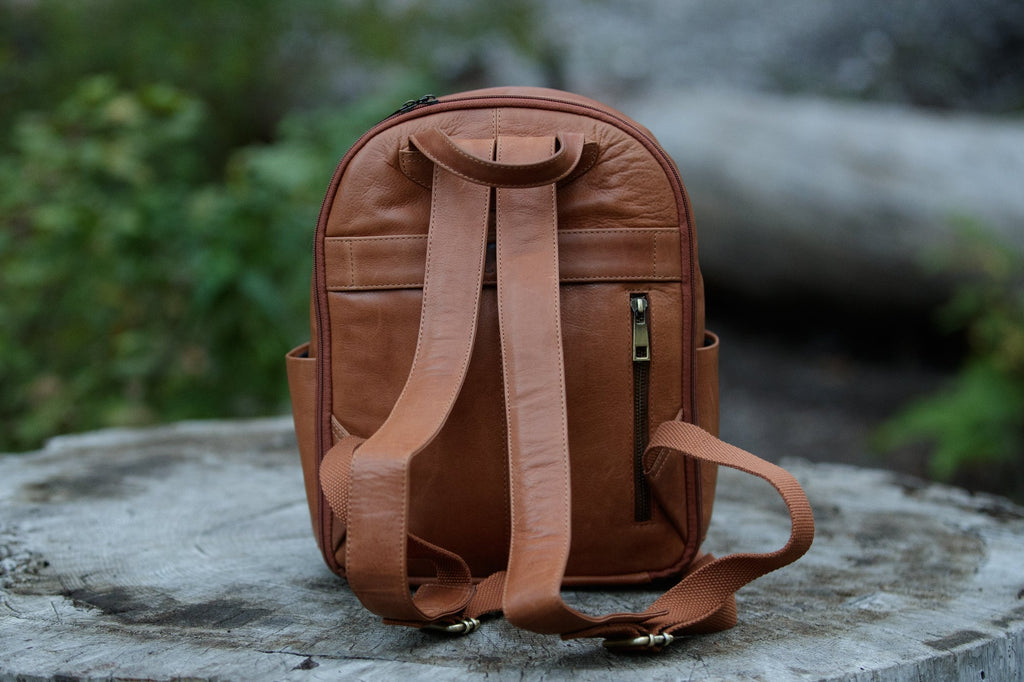 Mini Woven Backpack Kodiak Leather