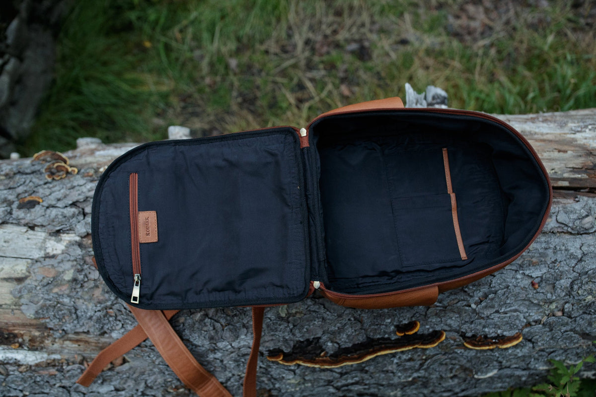Mini Woven Backpack Kodiak Leather