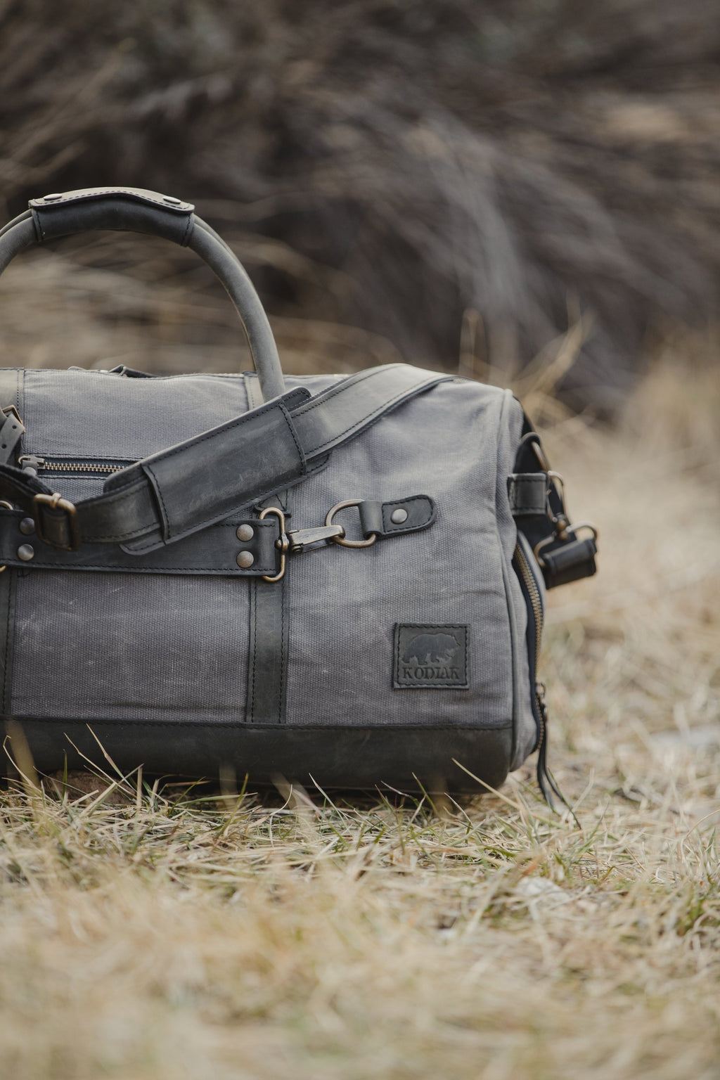45L Canvas Weekender Kodiak Leather