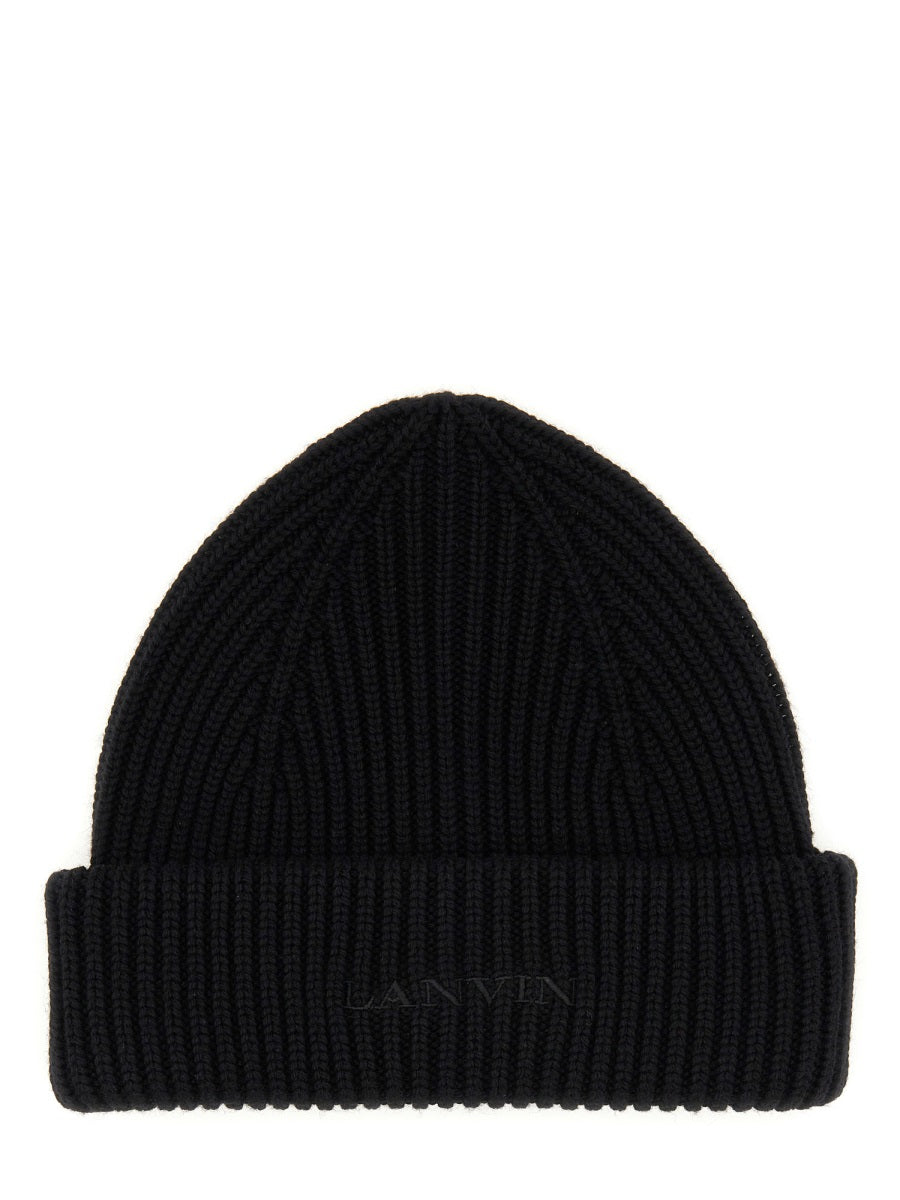 LANVIN Wool Logo Beanie Hat - FW25