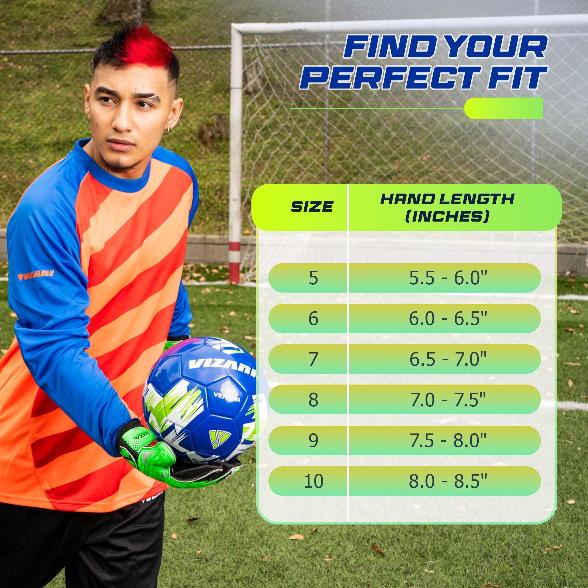 ANZA F.P. Goalkeeping Glove- Green/Black Vizari Sports