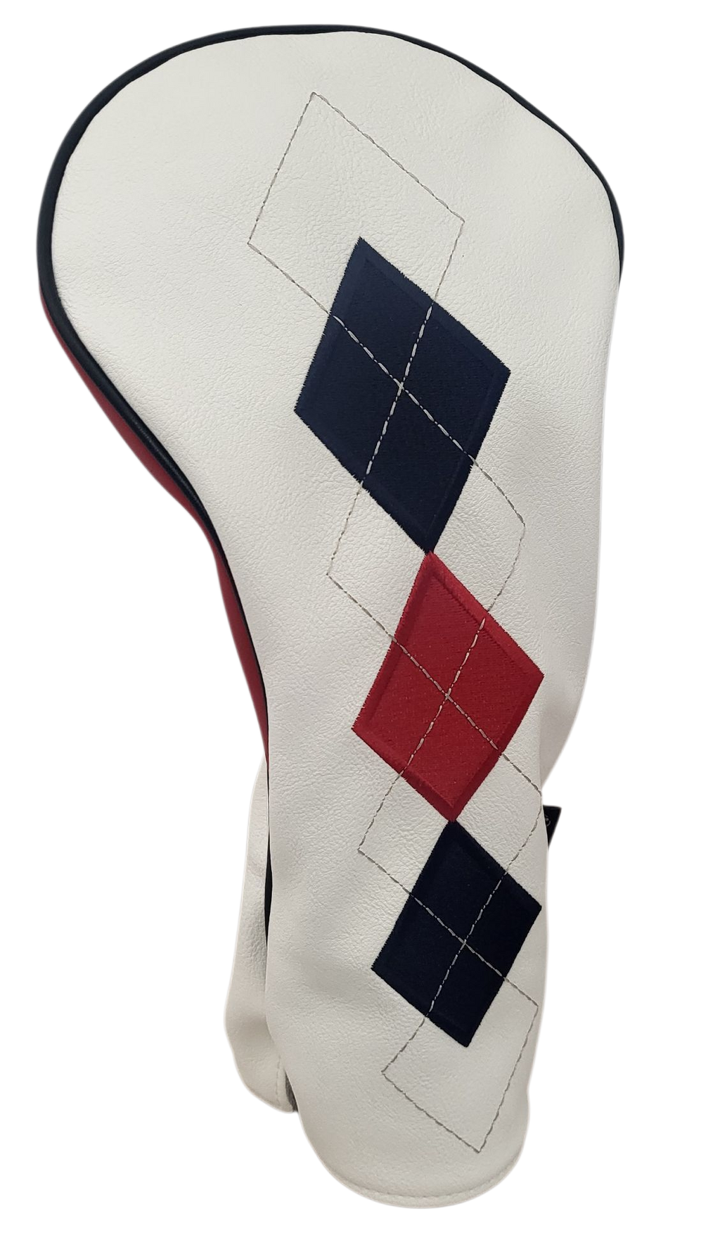 Classic Argyle Red, White & Blue Embroidered Driver Headcover by ReadyGOLF