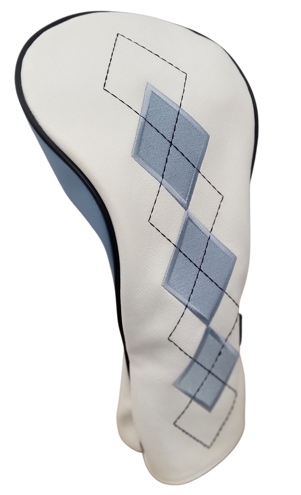 Classic Argyle Sky Blue Embroidered Driver Headcover by ReadyGOLF