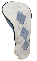 Classic Argyle Sky Blue Embroidered Driver Headcover by ReadyGOLF