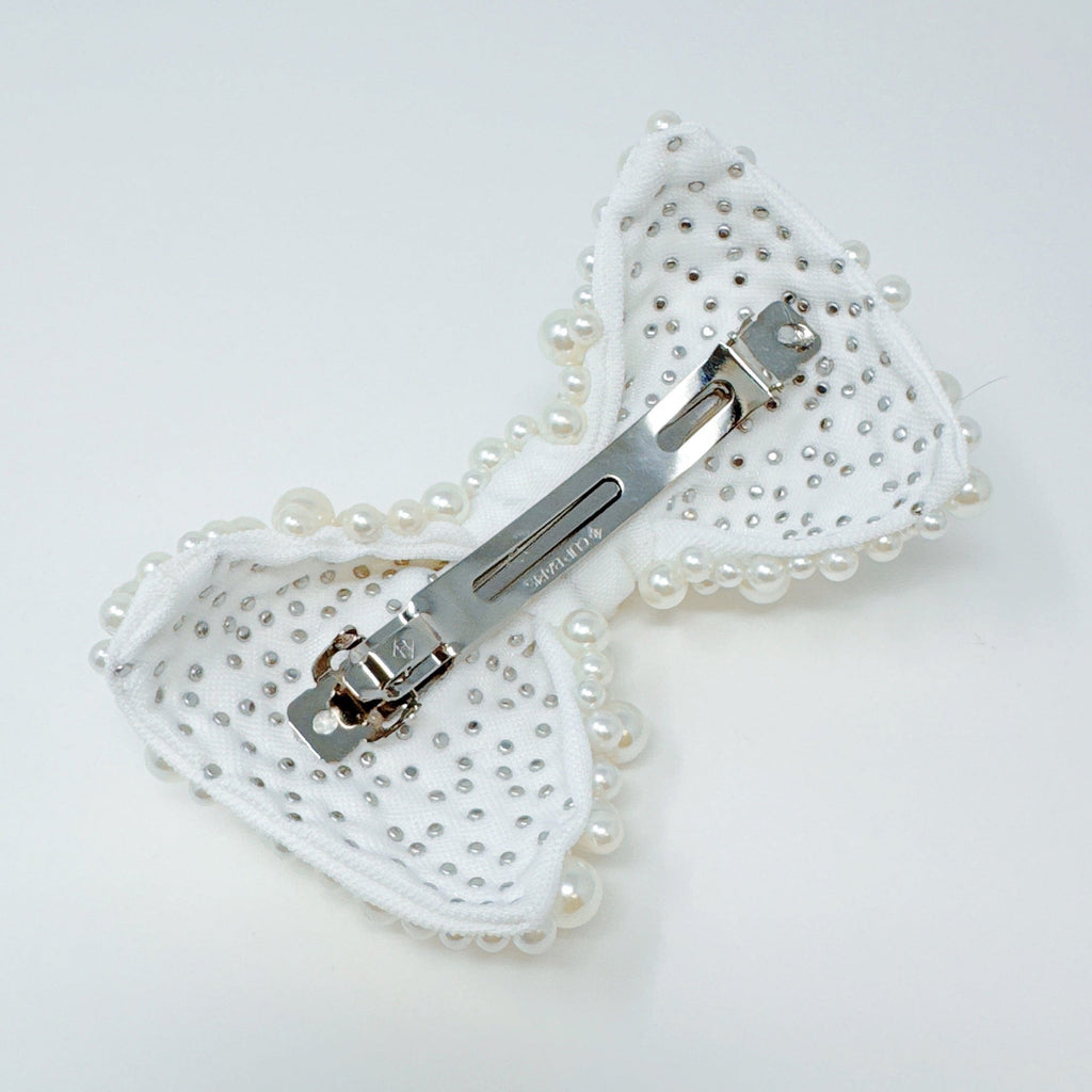 Adorned Pearl Bow Hair Clip