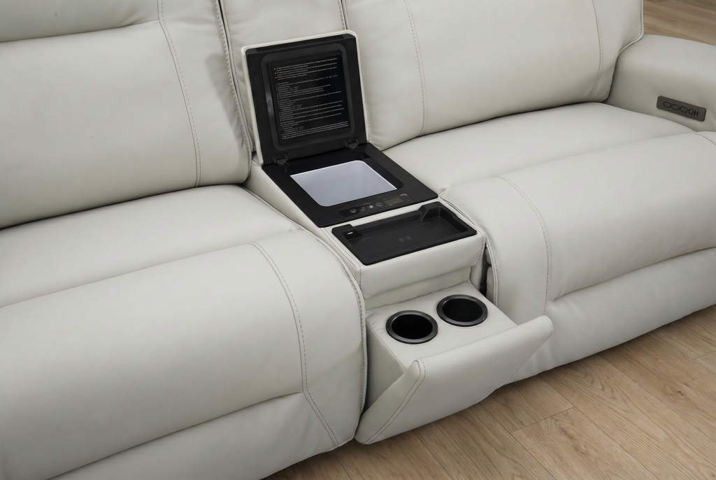 Atlas Fog Zero Gravity Power Reclining Sofa w/ Fridge Ornate Furniture
