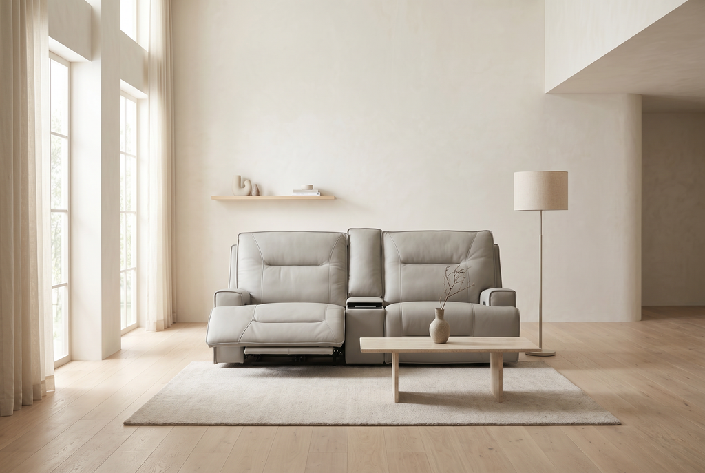Atlas Fog Zero Gravity Power Reclining Sofa w/ Fridge Ornate Furniture