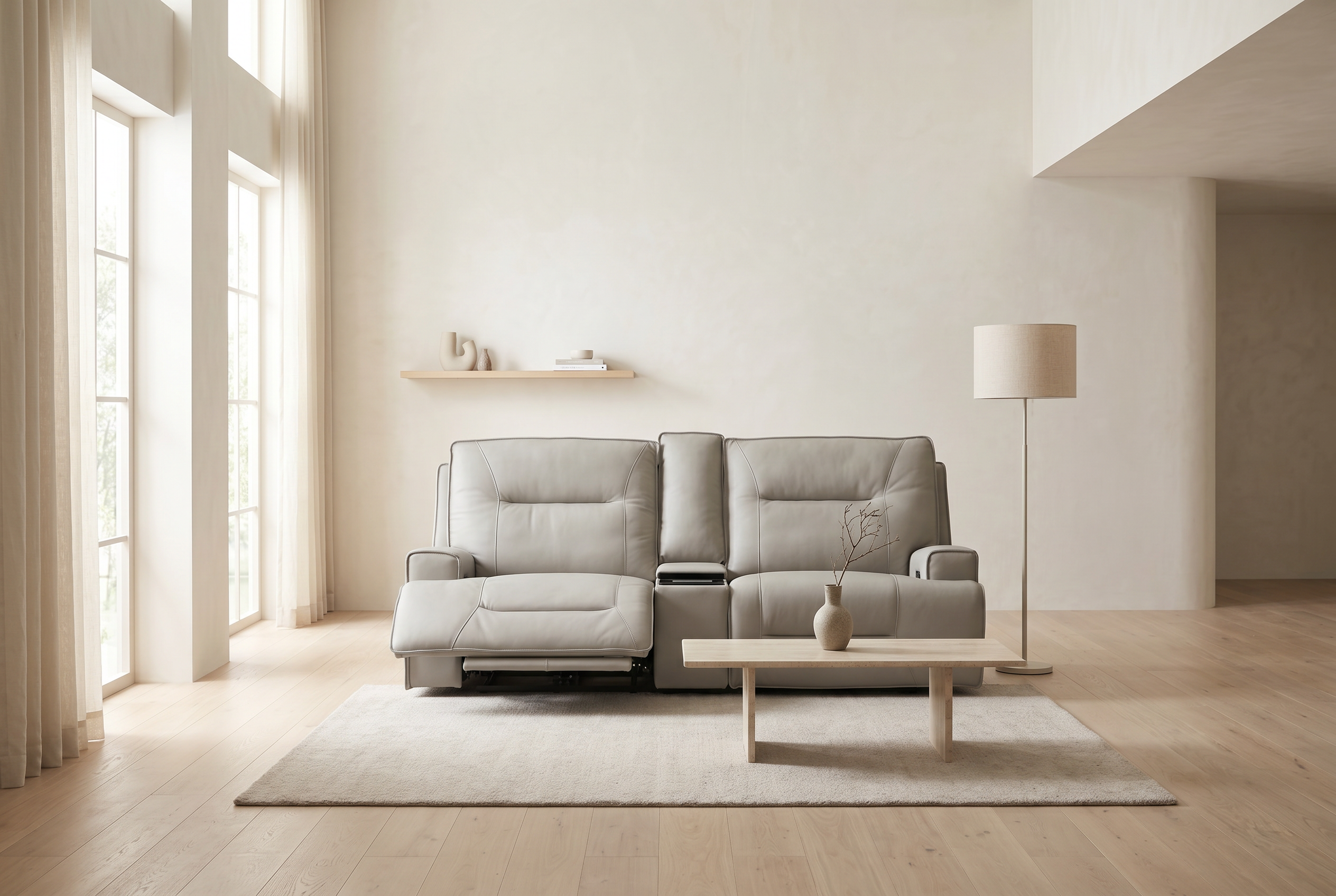 Atlas Fog Zero Gravity Power Reclining Sofa w/ Fridge Ornate Furniture