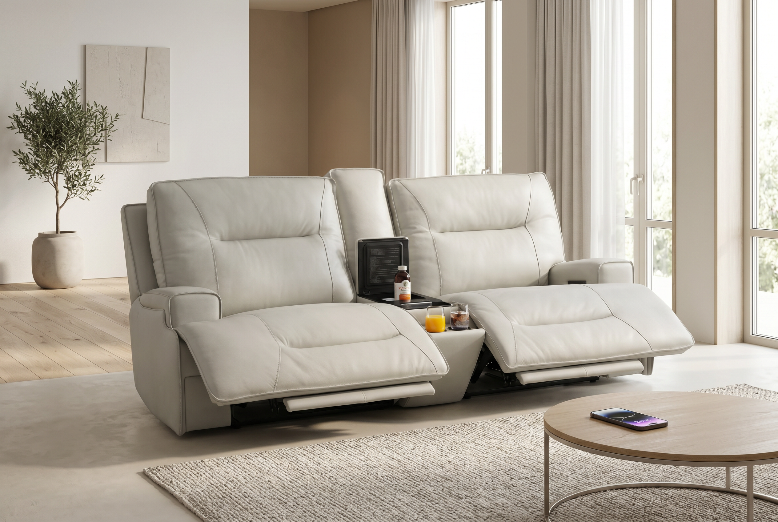 Atlas Fog 3-Piece Power Reclining Living Room Set Ornate Furniture