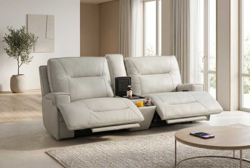 Atlas Fog 2-Piece Power Reclining Sofa Set Ornate Furniture