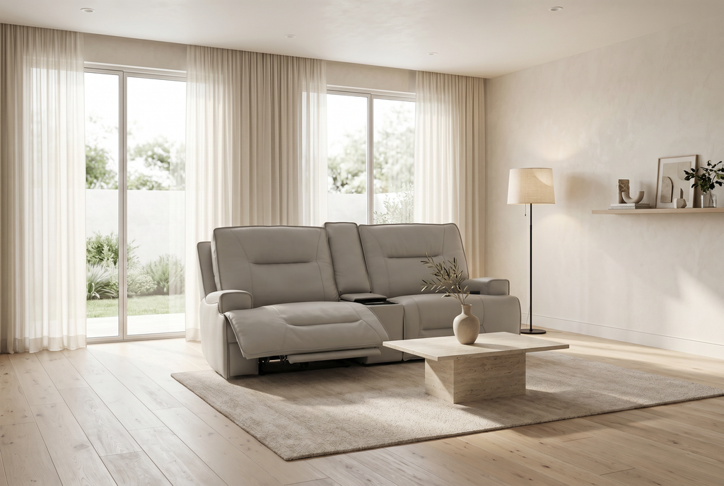 Atlas Fog Zero Gravity Power Reclining Sofa w/ Fridge Ornate Furniture
