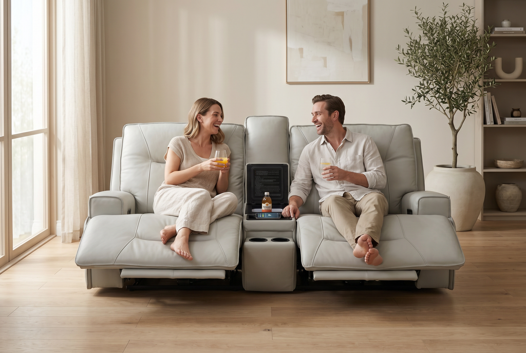 Atlas Fog 3-Piece Power Reclining Living Room Set Ornate Furniture