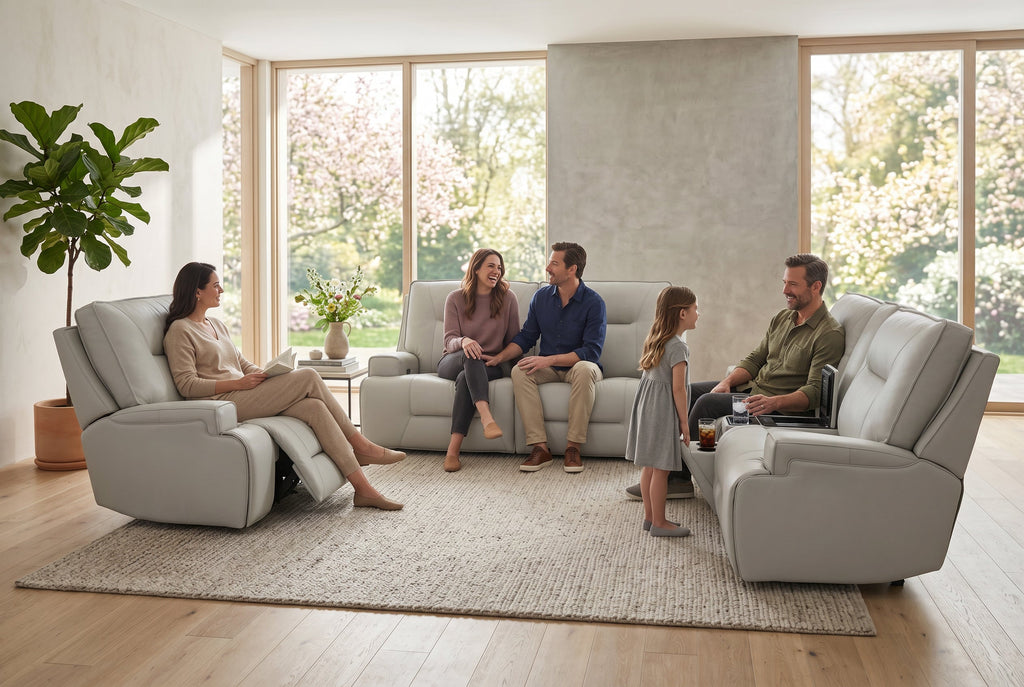 Atlas Fog Zero Gravity Power Reclining Sofa w/ Fridge Ornate Furniture